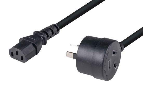 2M 3-Pin TAPON Plug IEC C13 Female Connector 10A SAA Approved Power Cord 1.0mm