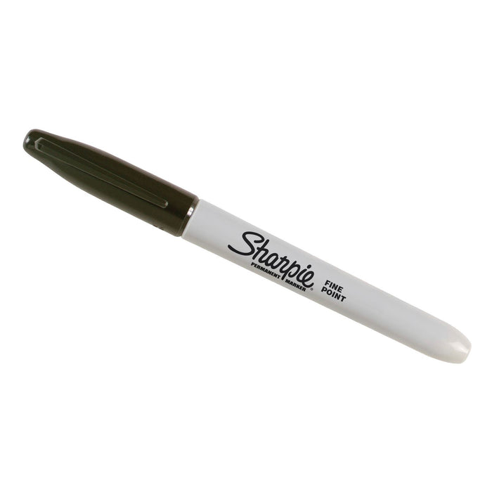 SHARPIE Fine Point Permanent Black Colour Marker. 12-Pack. Permanent on most Sur