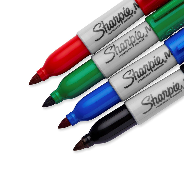 SHARPIE Mini Fine Point Permanent Markers. 4-Pack. Permanent on most Surfaces. Q