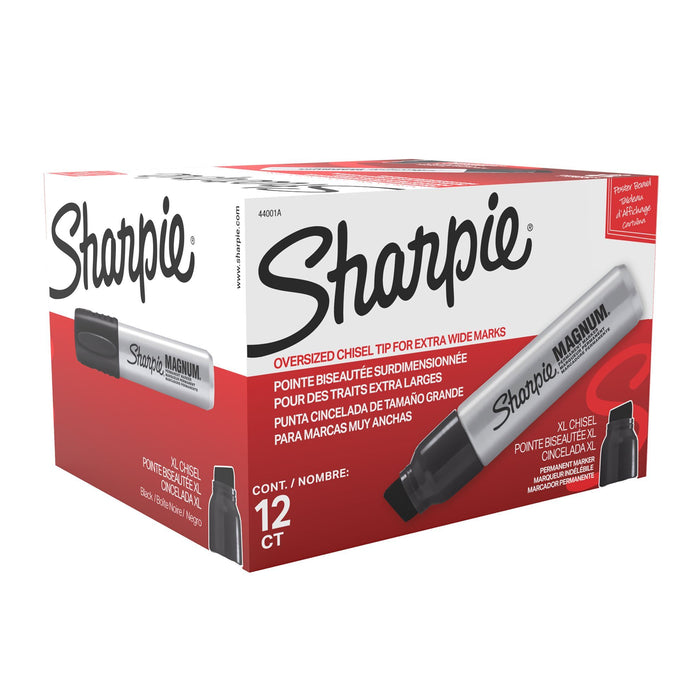 SHARPIE Magnum Permanent Marker with Durable Chisel Tip. 12-Pack Extra-wide Chis