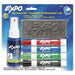 EXPO Dry Erase Markers Chisel Tip with Cleaning Spray & Eraser Includes Red, Blu