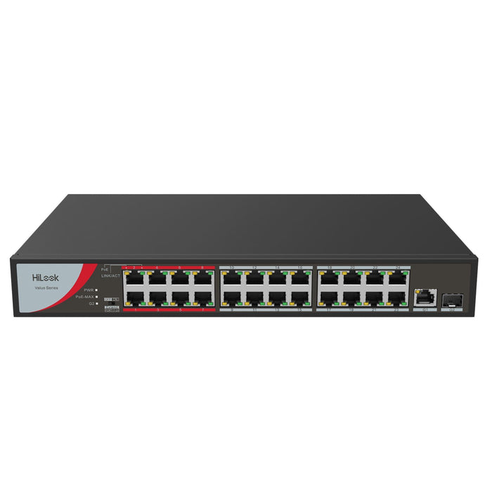 HILOOK 24 Port 10/100 Fast Ethernet Unmanaged POE Switch with 230W 24x 100Mbps P