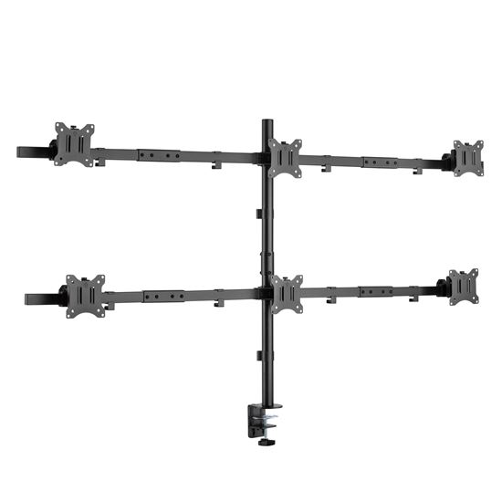 BRATECK 17"-32" Six Monitor Articulating Desktop Mount Bracket. Max Weight 7kgs