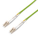 DYNAMIX 15M 50u LC/LC OM5 Fibre Lead (Duplex, Multimode) Lime Green LSZH Jacket.