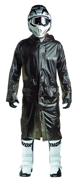 TRENCH COAT THOR MX EXCEL RAIN BLACK ONE  FITS MOST