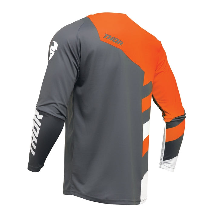 Jersey S24 Thor Mx Sector Youth Checker Charcoal/Orange 2Xs