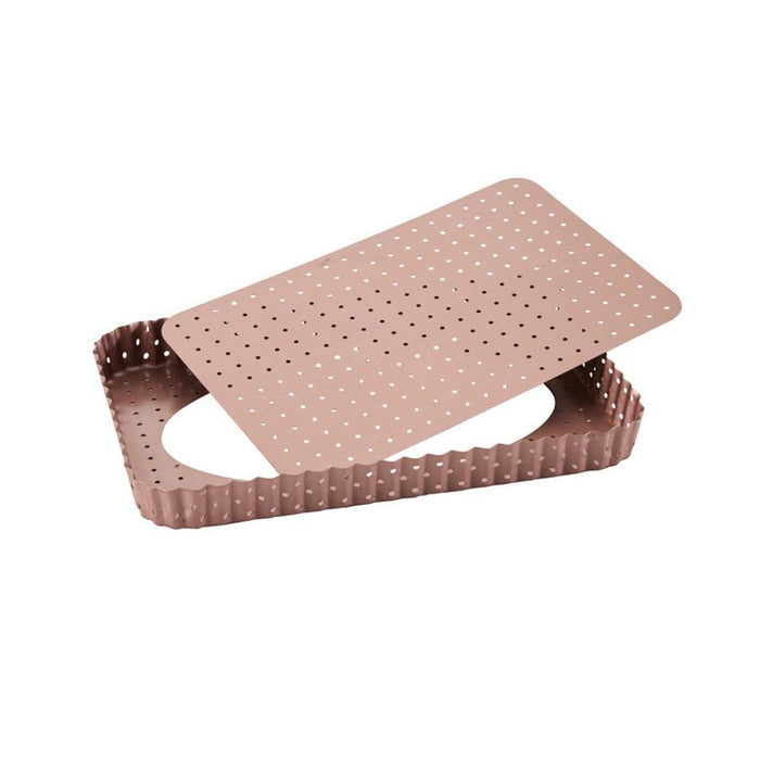 Wiltshire Rose Gold Perforated Large Rectangle Tart Pan