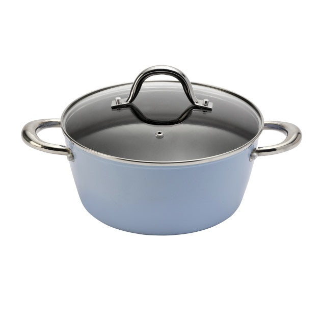 Wiltshire Easycook Blue Non-stick Casserole 24cm with glass lid