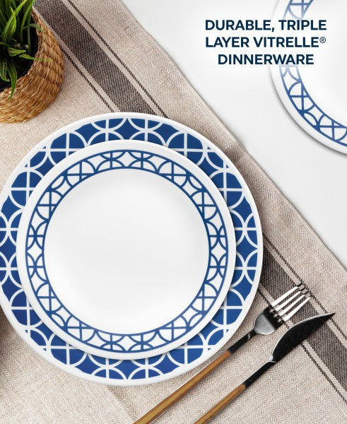 Corelle Cobalt 12pc Dinnerware Set Plate Bowl