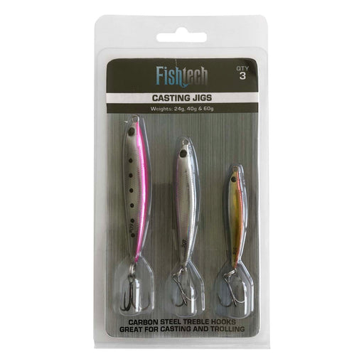 Fishtech Casting Jigs 20g 40g 60g 3 Pack