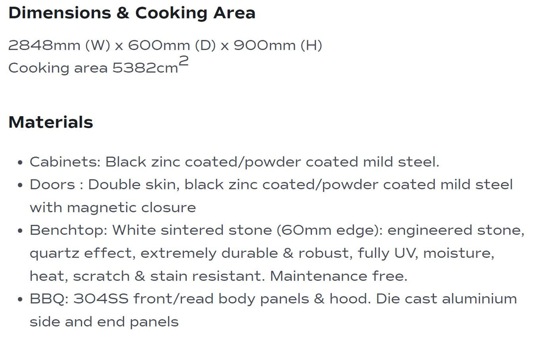 Crossray TC4KP-16 BBQ, Cabinet, Sink & Double Fridge Premium 4B Outdoor Kitchen