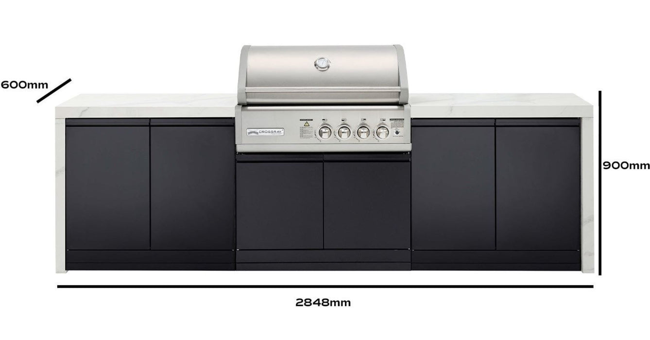 Crossray TC4KP-16 BBQ, Cabinet, Sink & Double Fridge Premium 4B Outdoor Kitchen