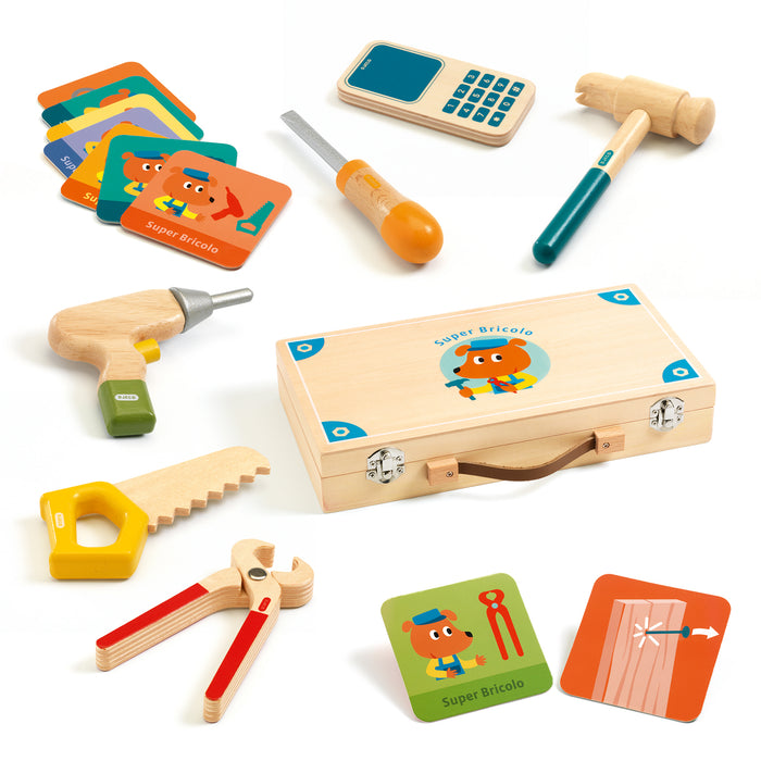 Role Play Super Bricolo wooden playing pieces