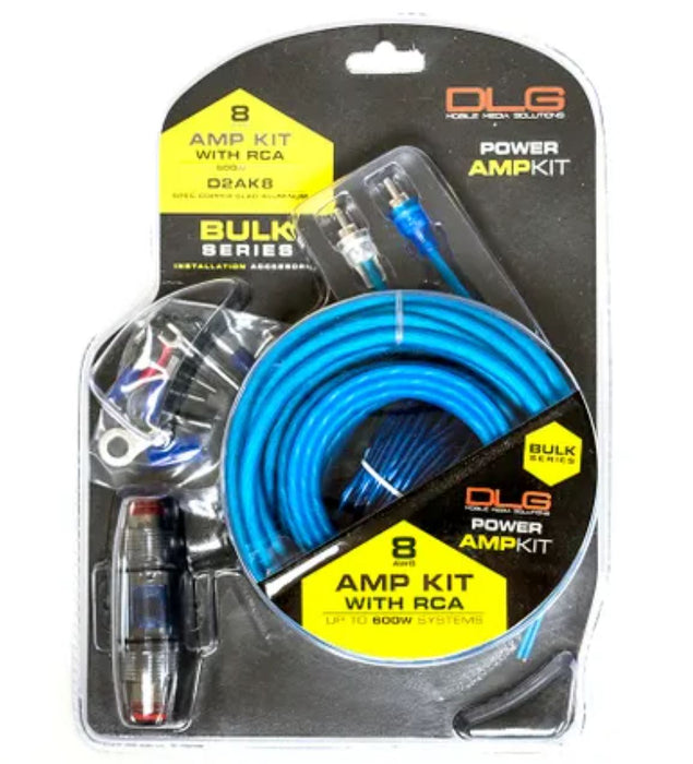 DLG D2AK8 8 Gauge AMP Subwoofer Wiring Wiring Kit D2AK8