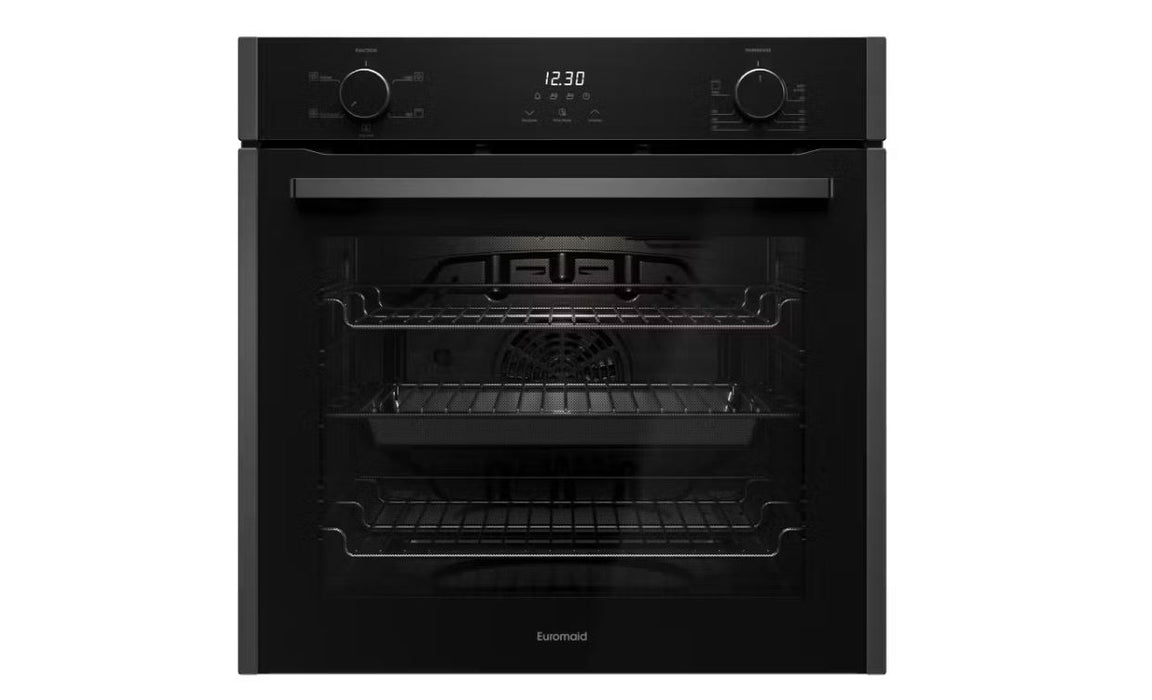 Euromaid 60cm 5 Function Built-in Oven, Dark Stainless