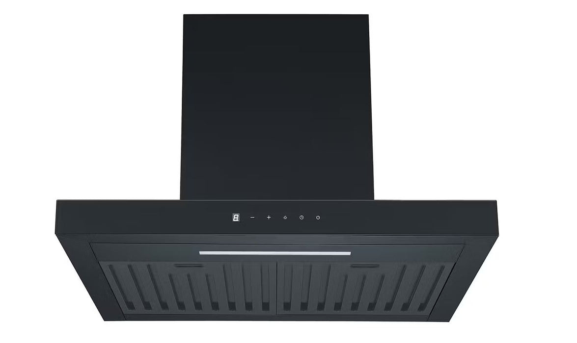 Euromaid 60cm Deluxe Flat Canopy Rangehood, Matte Black