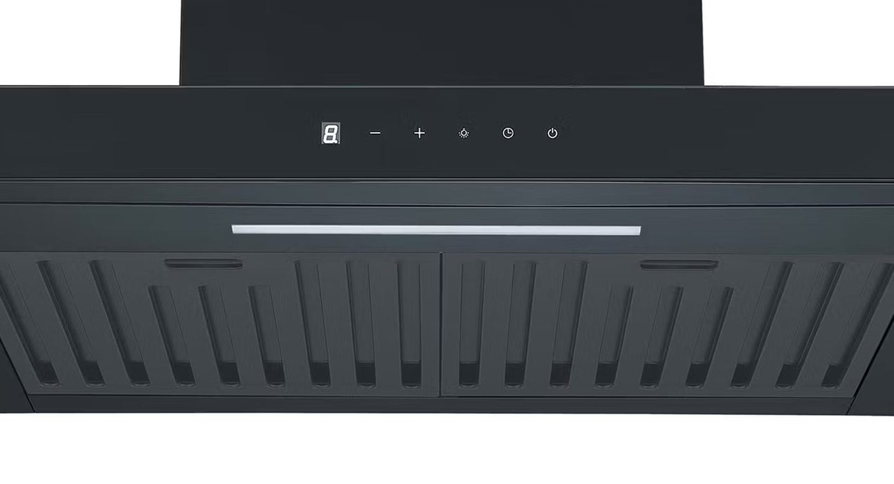 Euromaid 60cm Deluxe Flat Canopy Rangehood, Matte Black