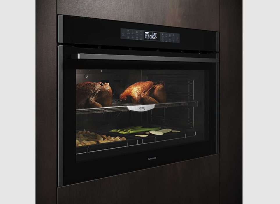 Euromaid 900mm 16-Function Built-in Oven with Air Fry - Dark Stainless