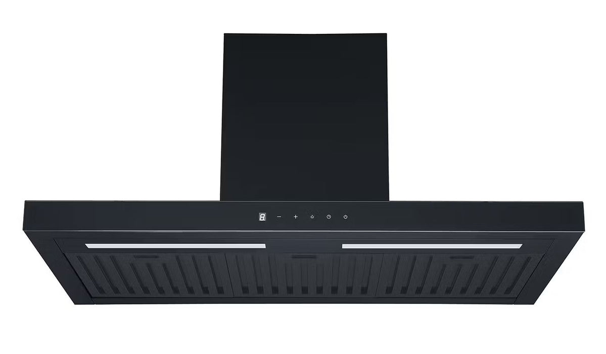 Euromaid 90cm Deluxe Flat Canopy Rangehood, Matte Black