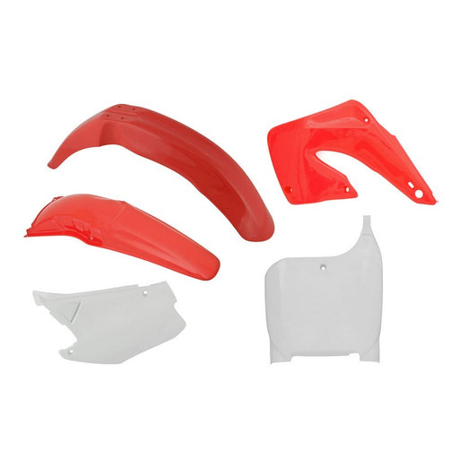 PLASTICS RTECH FRONT/REAR FENDERS SIDEPANELS RADIATOR SHROUDS&amp;FRONT NUMBERPLATE HONDA CR125R CR250R