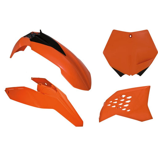 PLASTICS KIT RTECH INCLUDES FRONT &amp; REAR FENDERS SIDEPANELS &amp; RADIATOR SHROUDS&amp; FRONT NUMBER PLATE