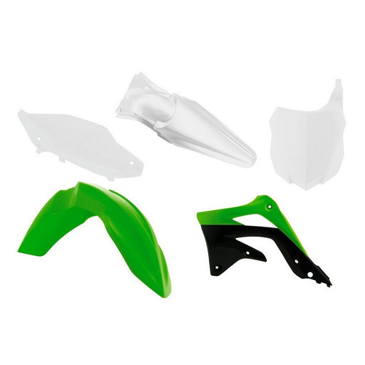 PLASTIC KIT RTECH FRONT &amp;REAR FENDERS SIDEPANELS &amp;RADIATOR SHROUDS&amp;FRONT NUMBERPLATE KAWASAKI KX450F