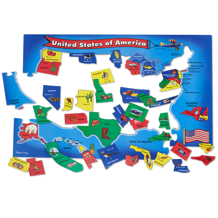 U.S.A. Map Floor Puzzle - 51 Pieces