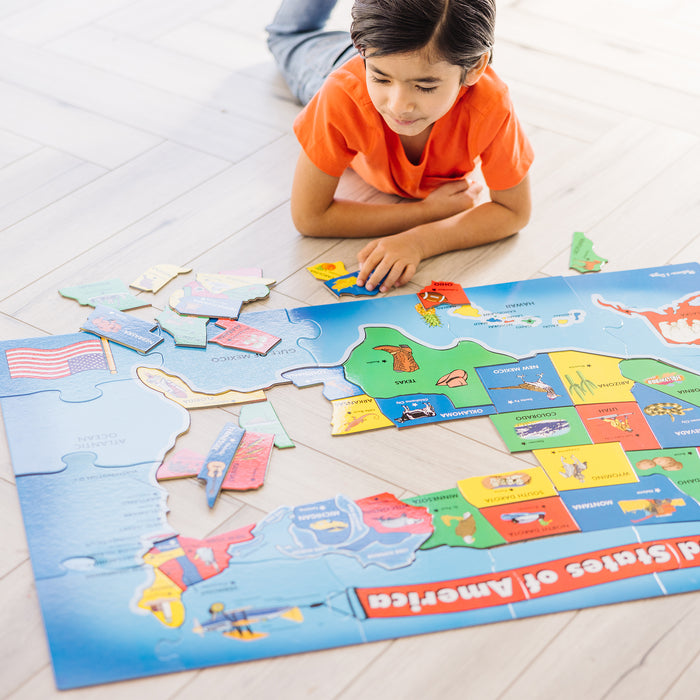 U.S.A. Map Floor Puzzle - 51 Pieces