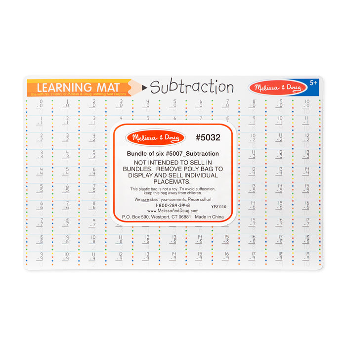 Subtraction Problems Write-A-Mat (Bundle of 6)