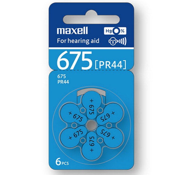 maxell hearing aid battery za675 6 pack