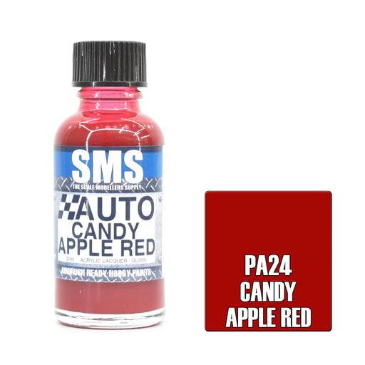 Air Brush Paint 30Ml candy Apple Red Acrylic Lacquer Scale Modellers Supply