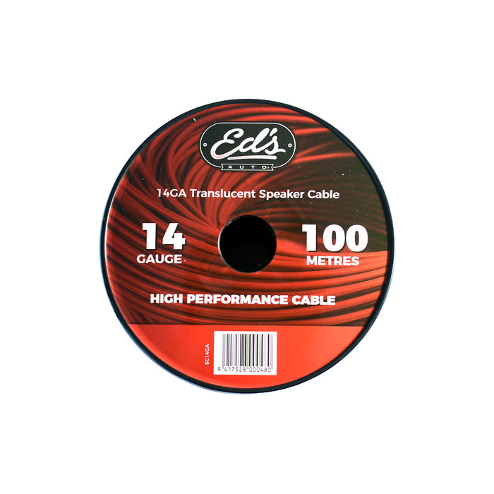 Eds 14 Gauge Cca Speaker Cable Matt Flexible Translucent Clear 100M