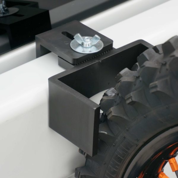 TIRE WEDGE WHEEL GUIDE HOLDER - MOTOR/MOUNTAIN BIKE DESIGNED TO STOP FRONT TIRE SLIDING IN TRANSPORT