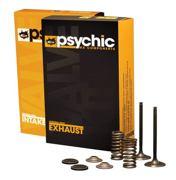 INLET VALVE KIT PSYCHIC MX INCLUDES 2 VALVES 2 SPRINGS RETAINERS &amp; SEATS KAWASAKI KX250F 11-16