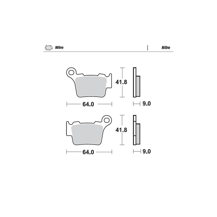 Brake Pads Rear Moto Master Nitro Gas Gas Husaberg Husqvarna Ktm Sherco