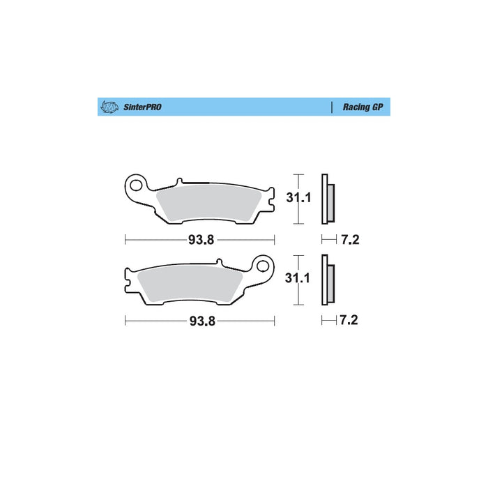 Brake Pads Rear Moto Master Racing Gp Yamaha