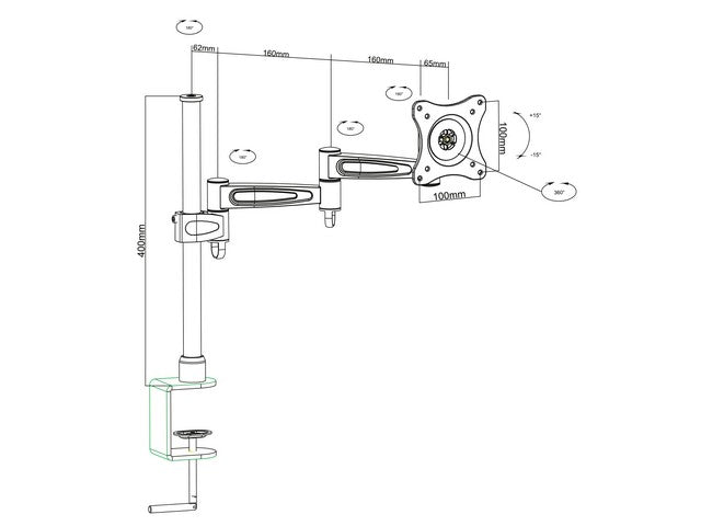 Goobay - Screen Scope Telescopic Table Mounting Bracket S -