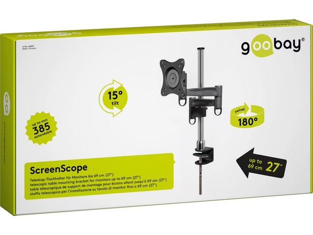 Goobay - Screen Scope Telescopic Table Mounting Bracket S -