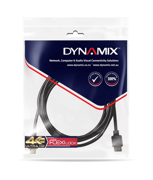 DYNAMIX 5m HDMI High Speed 18Gbps Flexi Lock Cable with Ethernet 4K2K@30/60Hz