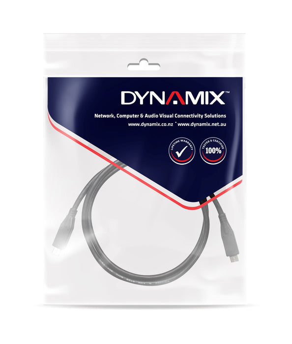 DYNAMIX 1M, USB 3.1 USB-C Male to USB-C Male Cable 5V/3A. Transfer Speed Gen2