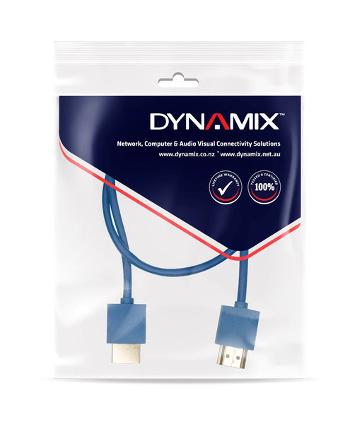 DYNAMIX 1M HDMI BLUE Nano High Speed With Ethernet Cable. Designed UHD Display