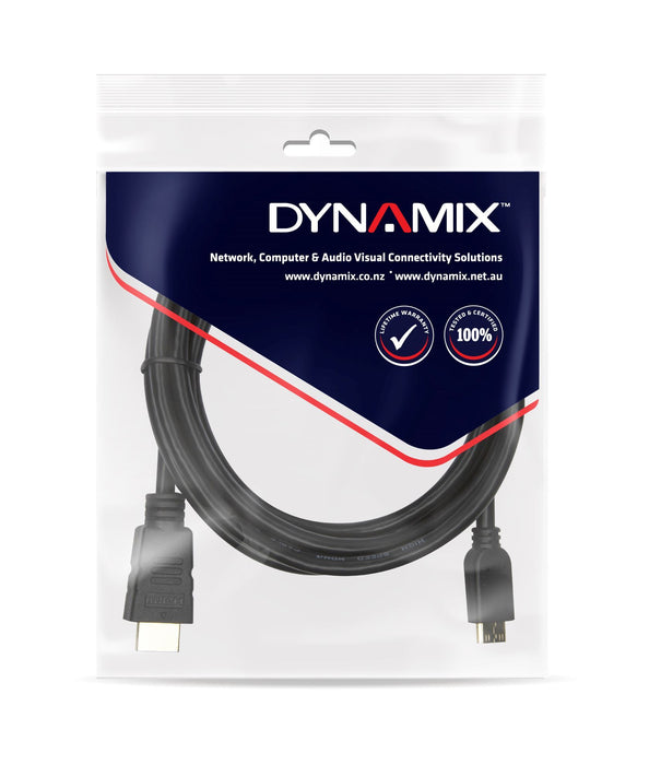 DYNAMIX 3m HDMI to HDMI Mini Cable High-Speed with Ethernet Max Res: 4K@60Hz