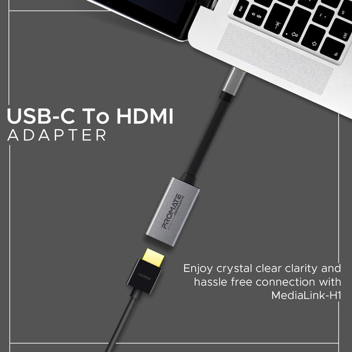 PROMATE USB-C to HDMI Adapter. Supports up to 4K@30Hz. Plug & Play. Input: USB-C