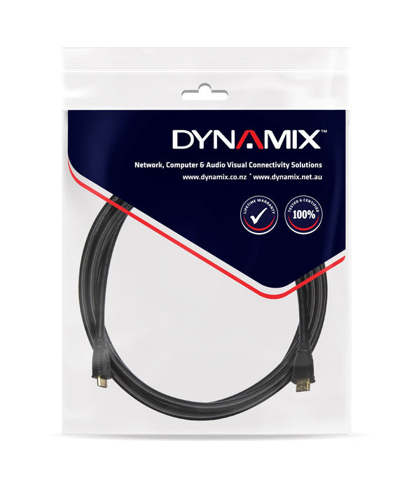 DYNAMIX 2m v1.4 HDMI Mini to HDMI Mini Cable. Max Res: 4K@60Hz. Colour Black.