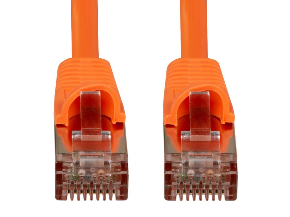 DYNAMIX 0.75m Cat6A S/FTP Orange Slimline Shielded 10G Patch Lead. 26AWG (Cat6 A