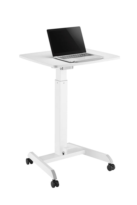 BRATECK Height Adjustable Mobile Workstation with Foot Pedal & Tiltable Desktop.