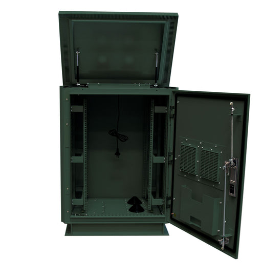 DYNAMIX 27RU Outdoor Freestanding Cabinet. (800 x 800 x 27U) IP45 rated. Angled