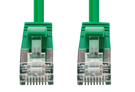 DYNAMIX 2m Cat6A S/FTP Green Ultra-Slim Shielded 10G Patch Lead (34AWG) with RJ4