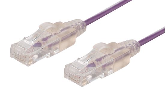 DYNAMIX 1.25m Cat6A 10G Purple Ultra-Slim Component Level UTP Patch Lead (30AWG)