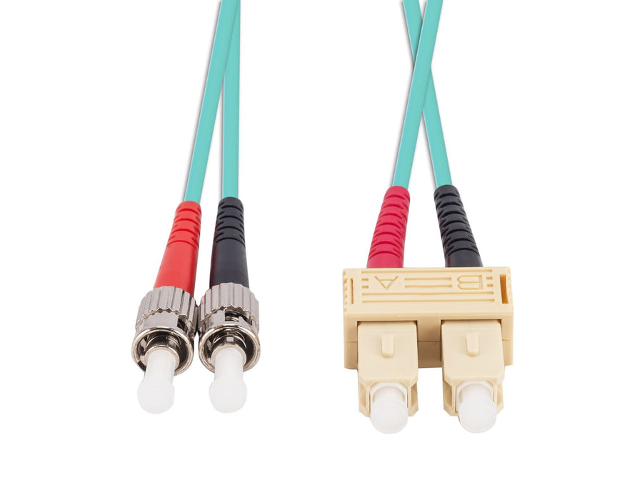 DYNAMIX 2M 50u SC/ST OM3 Fibre Lead (Duplex, Multimode) Aqua LSZH Jacket